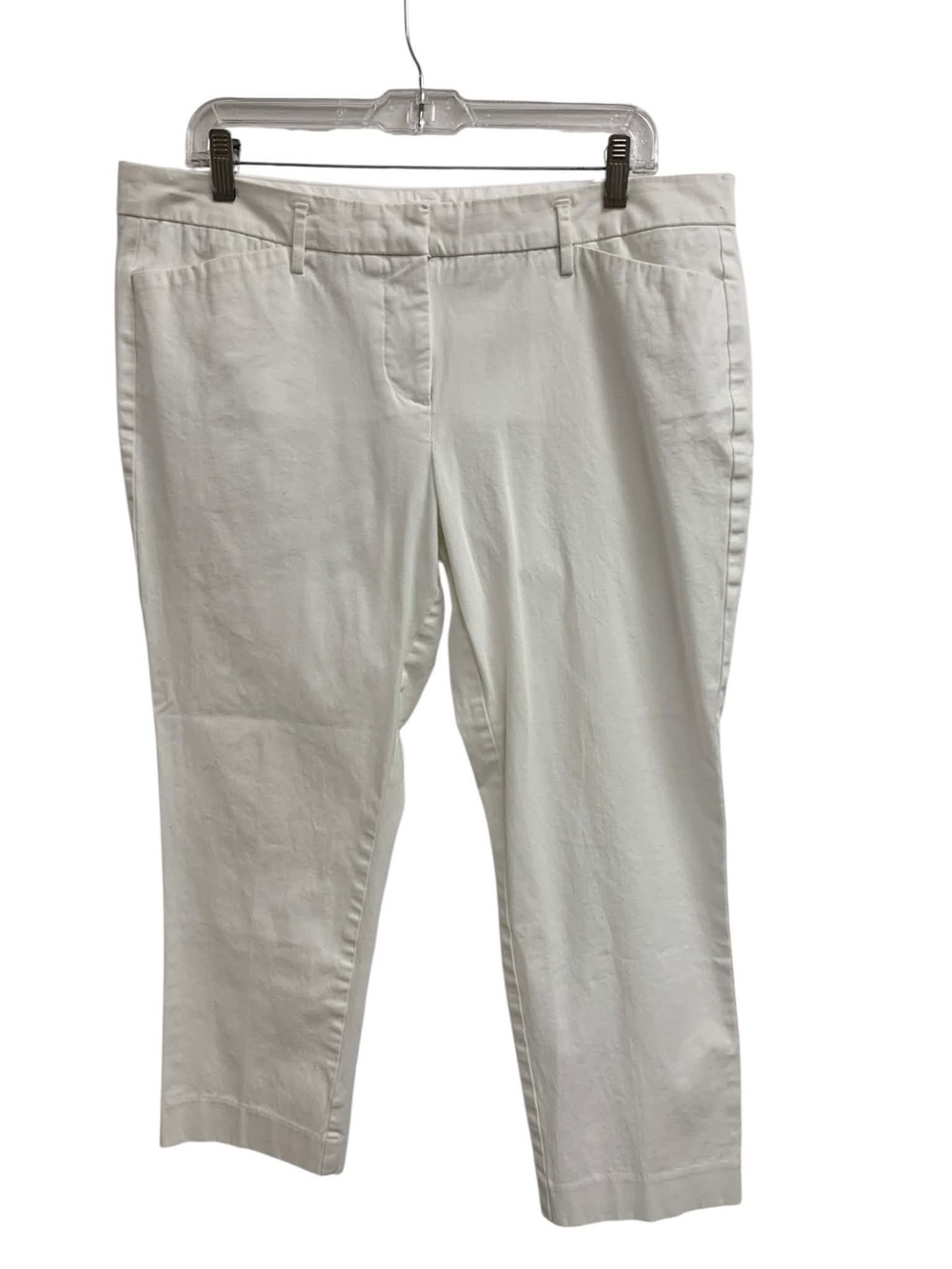 Worthington White Cropped Straight-Leg Pants Size L